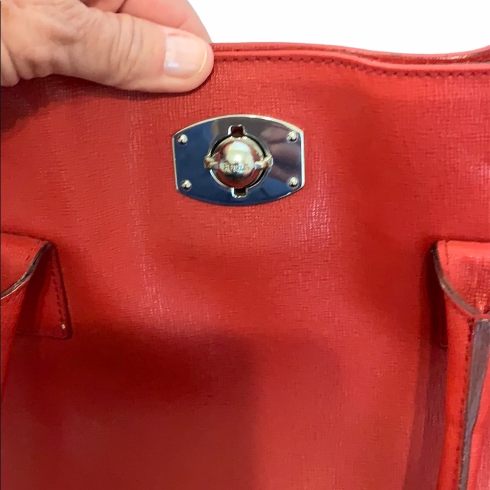 🔴SOLD🔴 Furla Red Leather Appaloosa Tote - Picture 5 of 10
